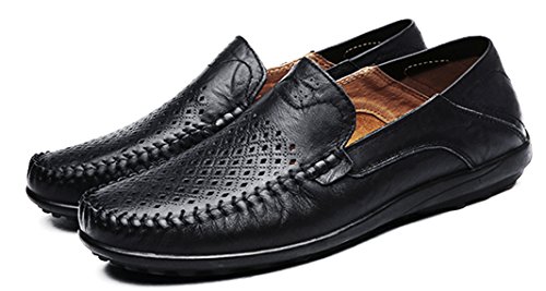 LOUECHY Men's Leather Slip-On Loafer Lightweight Driving Shoes Casual Moccasin Slipper3