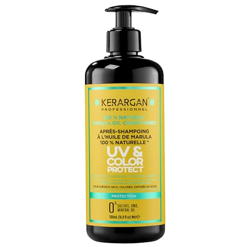 Kerargan - Acondicionador UV & Color con Marula para Cabello Seco/Teñido - Hidrata, Protege - Sin Sulfatos, OMG - 500ml