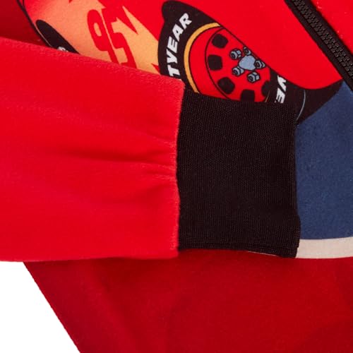 Disney Cars Official Onesie For Kids Fleece All In One Boys Lightning McQueen Pyjamas Mater Sleepsuit Pjs Size 5-6 Years Multi