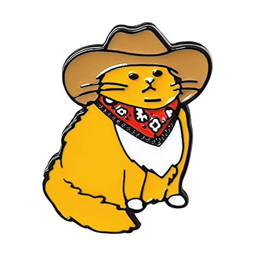 S-TROUBLE Japon et Corée du Sud Tendance Créative Animal Dessin Animé Mignon Western Cowboy Chat Style Broche Accessoires Pin Denim Badge Cover