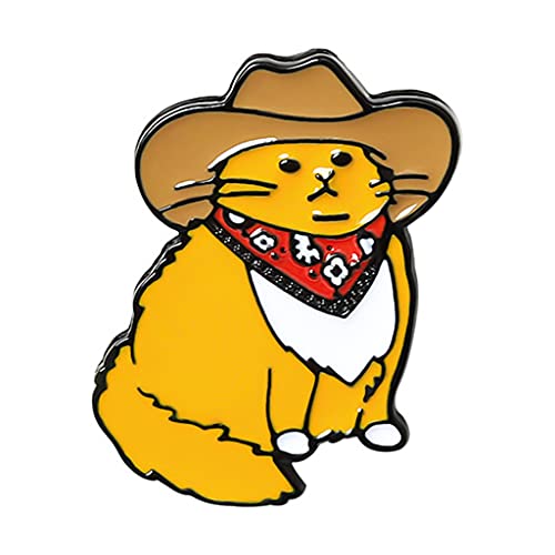 S-TROUBLE Japon et Corée du Sud Tendance Créative Animal Dessin Animé Mignon Western Cowboy Chat Style Broche Accessoires Pin Denim Badge