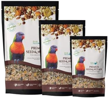 Premium Seed & Nut Mix Food for Medium Birds,Cockatiels,Caiques,Small Conure,Lories and Lorikeets,Poicephalus,Love Birds,Quakers (20Kg)
