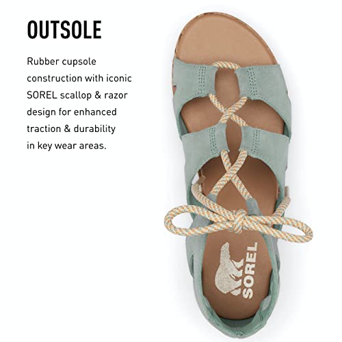 Sorel Women's Cameron Flatform Lace Sandals - Crushed Blue, Chalk - Size 9.5 #TOP3