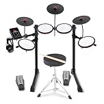 Alesis Turbo Max Electric Drum Kit with Quiet 8-inch Mesh Pads, Lessons, Bluetooth and Accessories, Foldable