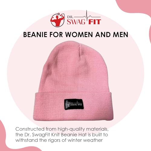 Unisex Knit Beanie Hat Winter Warm Fleece Lined Skull Cap for Men Women - Soft, Comfortable, Stretchy, Classic Style for Daily Wear Pink - Image 3