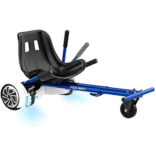Hover-1 Buggy Hoverboard Attachment - Compatible with Most 6.5" & 8" Electric Hoverboards, Hand-Operated Rear Wheel Control, Adjustable Frame & Straps, Easy Assembly & Install Hoverboard Go Kart