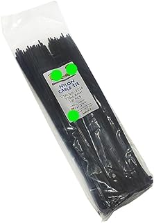 رباط حزام كابلات ، افيز بلاستيك حزام ربط ذات مقاومة عاليه للاستعمال في الاماكن المغلقه و المفتوحة (100 قطعة ، اسود ، 37 سم ، 4.8 مم ، كود9519- 8677 ) - من رنا ستور