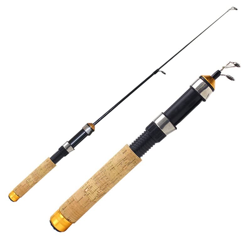 Canne à pêche hiver portable 60cm de spinning coulée à 3 sections pour poisson