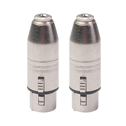 Sheepping Lot de 2 Adaptateurs Audio 3,5 mm Femelle vers XLR 3 Broches Femelle, Connecteur Audio Jack 3,5 mm Femelle vers XLR 3 Broches Femelle, pour Microphone, Casque, Guitare, Table de Mixage Cover