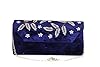 MOSELLE | Damen Clutch aus Samt, Bestickte Tasche in Zylinder Form, Modisches Accessoire, Tasche mit Metallkette | Blau #2