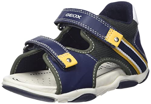 Geox Bébé Garçon B Sandal Agasim Boy Sandales, Dk Green/Dk Yellow, 23 EU Cover