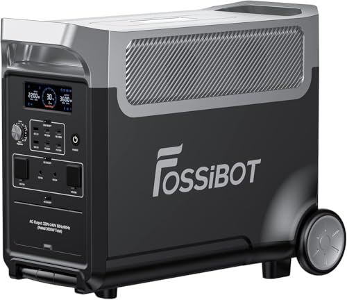 FOSSiBOT F3600 Pro Générateur Solaire Portable, 3840Wh LiFePO4 avec 3 sorties CA 230 V CA 3600W (crête 7200 W), Station Électrique Portable, stockage...