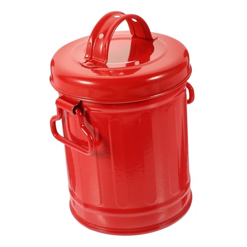 MUELODSIC Portapenne in con Rosso Organizer da Scrivania Multifunzionale e Mini Pattumiera Contenitore per Cancelleria e Cosmetici Capacità per Ufficio e Casa