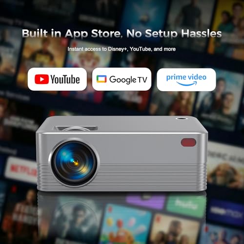 Image of Native 1080P Mini Projector, Real 240 ANSI Lumens, Easy Dust Cleaning Design, Quiet Cooling System, Dual USB & HDMI, Adjustable Metal Stand