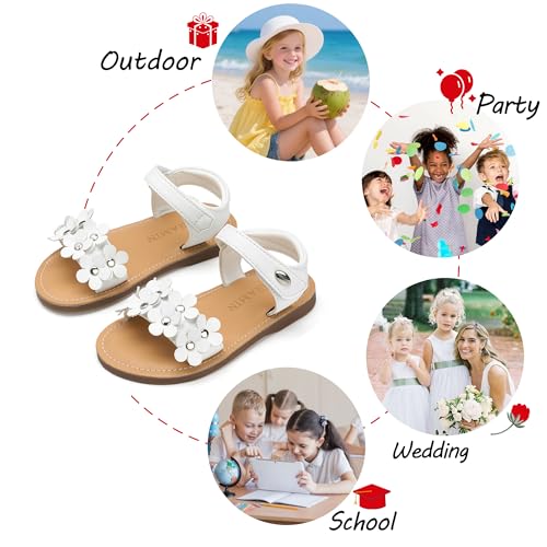 Image of PHIRAMIN Toddler Flower Girl Sandals - Girl Dress Shoes Toddler Little Kid Wedding Party