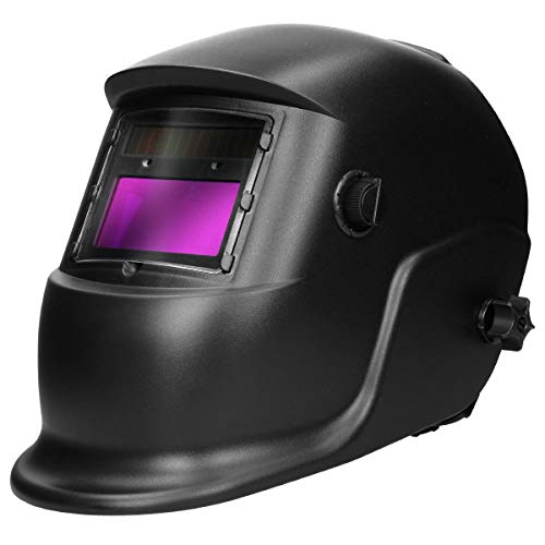 ECD Germany Automatik Schweißhelm mit 2 Sensoren - großes Sichtfeld - UV/IR-Schutz - variable Abdunklung: DIN 9-13 - für alle gängigen Schweißtechniken - Solar Schweißmaske Schweißschild Schweißschirm