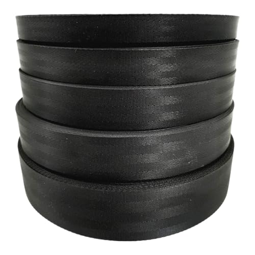 YunYunStrap Correa de Nylon 20 mm, Cinta de Negra Alta Resistencia 10 Yardas para Bolsos, Mochilas, Correas de Equipaje/Carga
