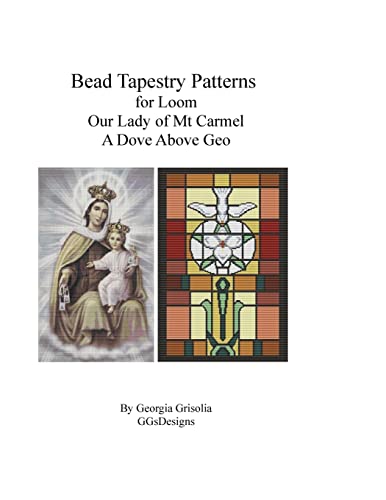 Bead Tapestry Patterns for Loom Our Lady of Mt. Carmel and A Dove Above Geo
