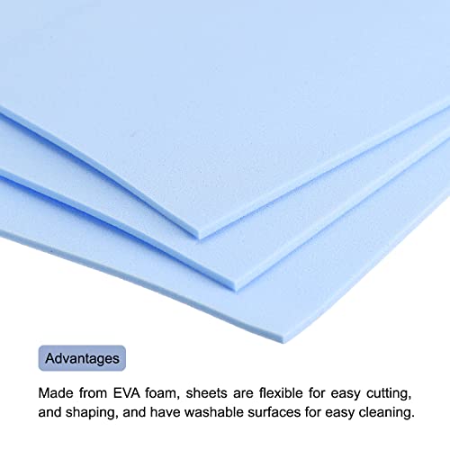 Image of uxcell EVA Foam Sheets Light Blue 12 Inch x 9 Inch 2mm Thickness for Crafts DIY Pack of 30