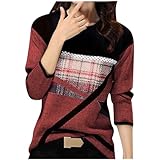 wuitopue t-shirt damen T-Shirt für Frühling und Herbst Zweiteiler Strickanzug Langarm Gerippt Strickpullover + Lange Schlaghose Sportanzug Loun ge Set Freizeit Outfit 2023 Neu weiche Bequeme