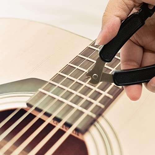 3IN1 Functional Guitar String Changing Tool, Guitar String Cutter, Guitar String Adjuster, Black, Plastic, Multifunctional Guitar Repair Parts