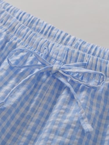Image of Latuza Women's Cotton Bermuda Long Pajama Shorts Seersucker PJ Sleep Shorts