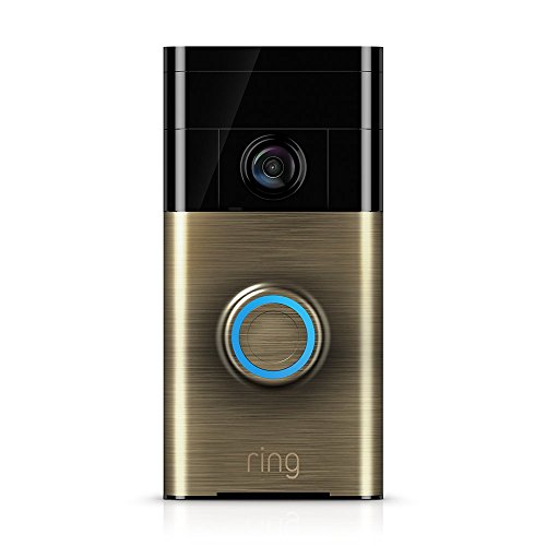 Ring Wi-Fi Enabled Video Doorbell in Antique Brass, Works with Alexa