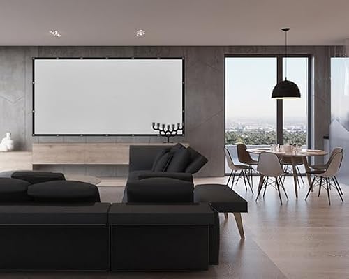 Tela projeção 120 Polegadas Full HD 4K Com Ilhos 2,4m Area Externa e Interna Projetor Cinema Filmes
