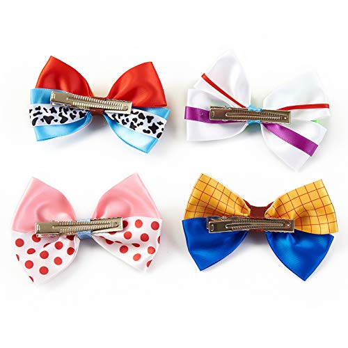 Jiaduo Baby Girls Hair Bow Clips 4Pc Cartoon Birthday Party Dress Up Accessories 4 Inch #TOP2