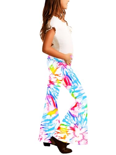 Image of Deerose Girls Halloween Hippie Bell Bottom Pants High Waist Flare Pants 5-14 Years
