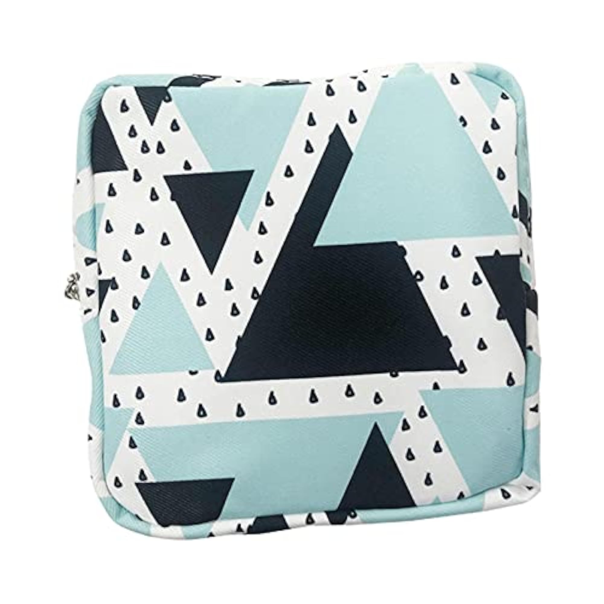 Washable Sanitary Napkin Storage Bag, Green Black Triangle