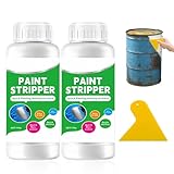 2 Flaschen Abbeizer für Holz mit Schaber, Abbeizer für Lack Metall, Lackentferner Autolackentferner, Paint Stripper, Geeignet Metall, Holz und SteinoberfläChen (150ml)