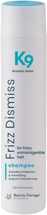 Beauty Garage K9 Frizz Dismiss Shampoo | Hair Mutate System | Sulfate-Free Cleanser with BATIN | Smoothness and Shine Support Shampoo for Women & Men | All Hair Types | Brazilian Series | 300ml |