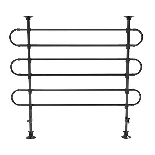 SUKI&SAMI Dog Barrier for SUV Cars Heavy Duty Pet Barrier for Large Dogs, Adjustable Black Car Pet Barrier for Cargo Area, Rubber, Plastic and Metal