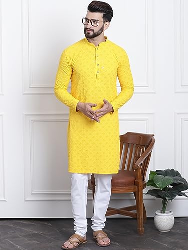 Image of SOJANYA (Since 1958 Men's Pure Cotton Sequence Kurta & Pyjama Set