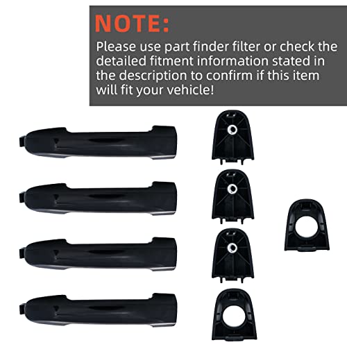 Deal Auto Electric Parts New 4Pcs Complete Left+Right Front+Rear Side Black Exterior Door Handles Replacement Kit Compatible With 06-10 Sonata Nf #TOP5
