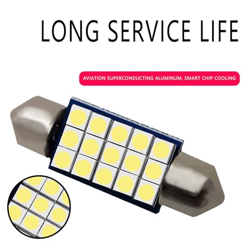 2 Pcs Led Car Bulb 1.6in 2835 Led Dome Light 6500K miniatura 6