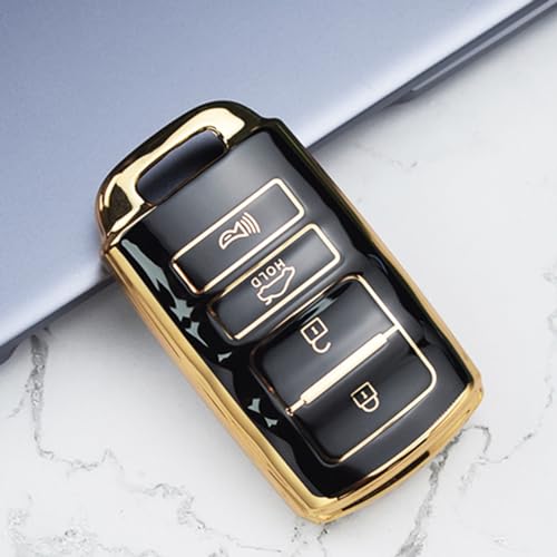 Coque clé KIA anti-choc en TPU noir 4 boutons pour éviter de rayer votre télécommande