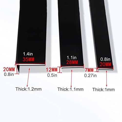 L-Shaped Aluminum Corner Guard for Floor & Doorway, Waterproof Transition Strip, Stair Edging Trim (Black, 28mm Width, Durable & Stylish)