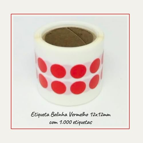 Etiquetas Adesivas Selo Bolinha Lacre Vermelho 12mm 1000 Unidades