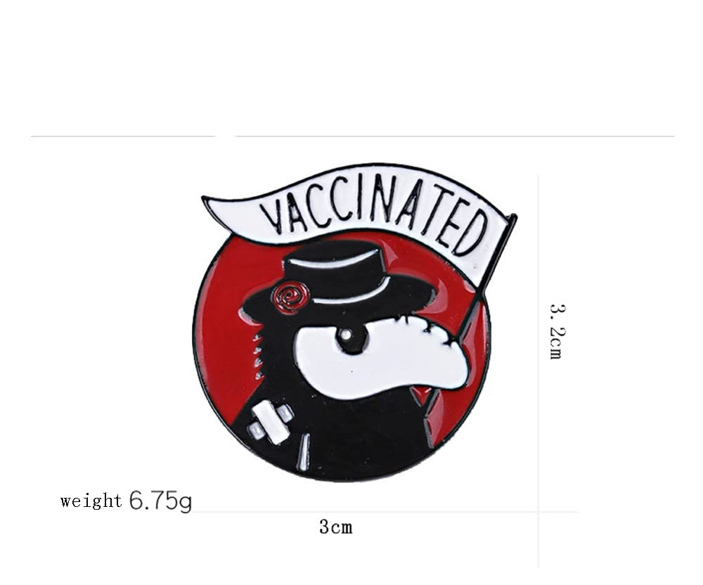 Broche vacunado con diseño de doctor de la peste de dibujos animados, alfileres esmaltados con solapa, insignia, joyería médica, regalo para médico, enfermera, Acero aleado, Sin gemas. 2