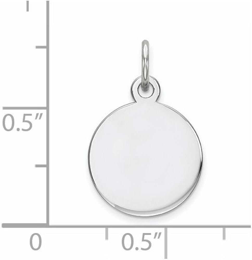 Miniatura 2 de Colgante de plata de ley 925 maciza grabable con disco frontal y trasero 0709in x 0472in