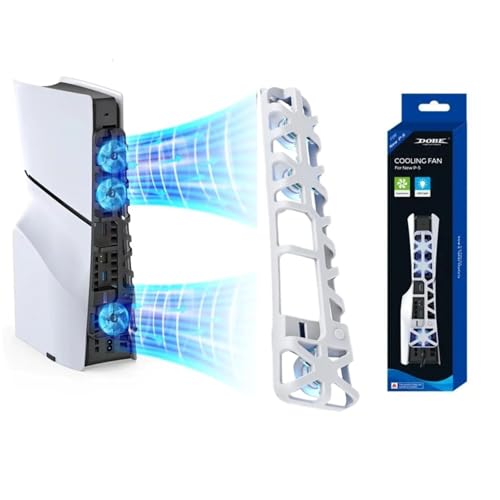 Dobe Cooler Externo Ventilador Fan USB Com LED Para PS5 SLIM Disco e Digital, 3 Ventiladores, Design