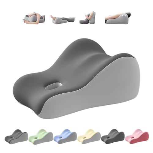 KUYOVORA Memory Foam Wedge Pillow Intimacy Couples Pillow, Pregnant Ergonomic Contoured Position Pillow for Sleeping & Reading, Multi-Functional Bed Pillow Back Support Cushion Double Grey
