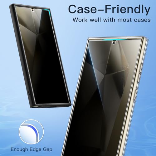 Image of JETech Privacy Screen Protector Guard for Samsung Galaxy S24 Ultra 5G, Anti-Spy Flexible TPU Film, Fingerprint Unlock Compatible, 2-Pack