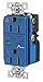 Hubbell Wiring Device-KELLEMS 15A Hospital Grade Isolated Ground Receptacle, Blue; Tamper Resistant: No