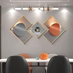 Large 3 pcs Geometric Wall Clock with Silent Movement, Modern Decorative Clocks Set with Canvas photo Large 3 pcs Geometric Wall Clock with Silent Movement, Modern Decorative Clocks Set with Canvas