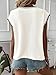 Summer Tops for Women 2025 Trendy Casual Cap Sleeve Knitted Loose Pullover Tops Knit Sweater Vest White