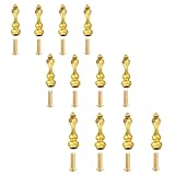 12 PCS Railing Bracket Spindles Furniture Connectors-Golden Iron Post End Caps for Glass Railing, Comes with Custom Screws and L-Shaped Wrenches to Easy Install