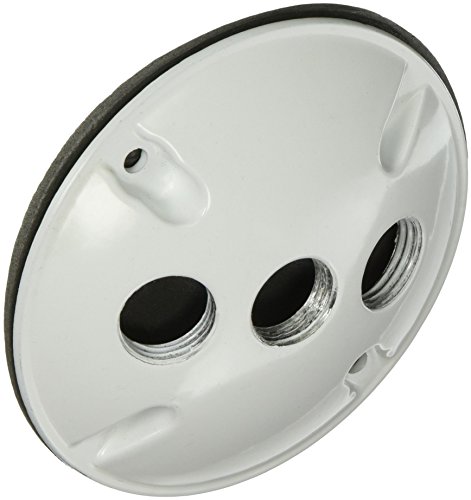 Image of Morris 36832 Weatherproof Box Cover, 4-inch Round, (3) 1 /2-inch Hole, White